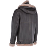 Hooded Sheepskin Flying Jacket Brown/Cream: FEN B3 HOODY