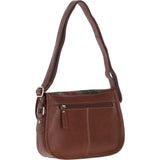 Elegant Ashwood Leather & Harris Tweed® Cloth Crossbody Bag Tan/Green/Red: TW-27-08-TR