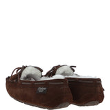 Women's Classic  Suede Sheepskin Moccasin Slippers Brown: LADIES MOCCASSINS