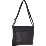 Ashwood Womens Vintage Medium Leather Shoulder Bag Black: G23