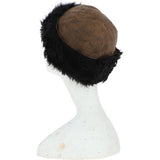 Ladies Vintage Curly Luxury Sheepskin  Hat Whisky/ Black: CURL HAT