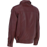 Men's Real Leather Brando Bomber Jacket Burgundy: AWM-601