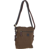 Fenland Canvas & Leather Crossbody Bag Brandy/green: FEN-752