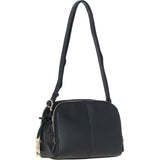 Real Leather Stylish Crossbody Bag Black: 62340