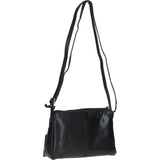 Elegant Leather Crossbody Bag with Adjustable Strap Black: Rose