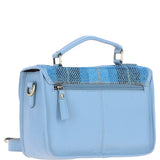 Ashwood Leather & Harris Tweed® Cloth Satchel Bag Baby-blue/Blue: TW-68-19-BB