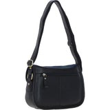 Elegant Ashwood Leather & Harris Tweed® Cloth Crossbody Bag Black/Watch: TW-27-03-BW