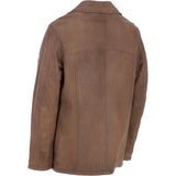 Trapper Lamb Leather Brando Collared Jacket Brown 27: Box