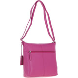 Versatile Leather Shoulder Bag Berry: Bondoran