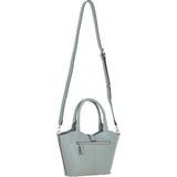 Leather Shoulder Bag with Detachable Crossbody Strap Sage: 64739
