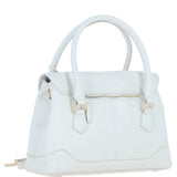 Premium Leather Shoulder Bag with Detachable Crossbody Strap White: Y-56