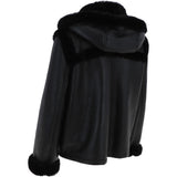 Shearling Jacket With Hood Black: KB-884