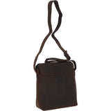 Tablet Friendly Medium Vintage Leather Messenger Bag Brown: Monti