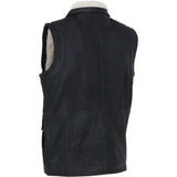 Ashwood Men's Leather Waistcoat Black Snuff: LUCK