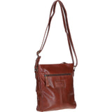 Compact Leather Messenger Bag with Front Buckle Pocket Bridge: TL-005