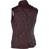 Diamond Quilted Leather Gilet Burgundy: RIGDEN GILLET