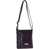 Ashwood Leather Croc-embossed Crossbody Bag for Woman Purple: 09-192