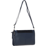 Natural Hair On Hide Medium Cross Body Bag Navy – 61410