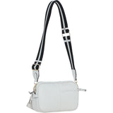 Compact Twin Zip Ashwood Leather Crossbody Bag White: X-35