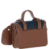 Ashwood Leather & Harris Tweed® Cloth Micro Satchel Bag with Twist Lock Tan/Watch:TW-36-04-TW