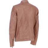 Mens Real Leather Biker Jacket Camel: AWM-Lent