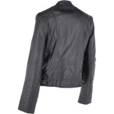 Leather Biker Jacket Black: N-31