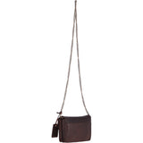 Vintage Mini Leather Cross Body Shoulder Bag With Chain Strap Brandy  – G27