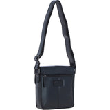 Ashwood Leather Medium Men's Buckle Crossbody Bag Black: S-61