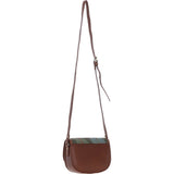 Ashwood Leather & Harris Tweed® Cloth Saddle Crossbody Bag with Twist Lock Tan/Mcload: TW-30-02-TM