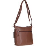 Practical Extending Pocket Leather Shoulder Bag Cognac: Donegal