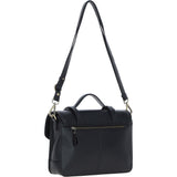 Elegance Satchel Leather Hangbag Black: M-89