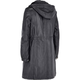 Leather Duffle Leather Coat Black/app: TINA