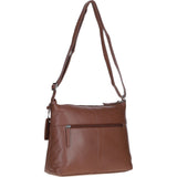 Sleek Luxe Leather Shoulder Bag Cognac: Mourne