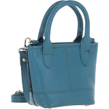 Ashwood Leather & Harris Tweed® Cloth Small Grab Bag Teal/Navy: TW-63-16-TN