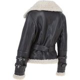 Women's Aviator Biker Jacket Choco/Beige: 2420