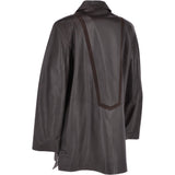 Women's Single Breasted Oversized Leather Coat Brown/ani: IVONNE 2