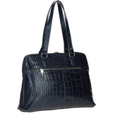 Women’s Large Croc Finish Leather Bag Navy/croc: 22-064/R