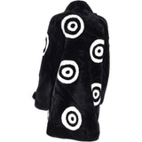 Sheepskin Coat With Roundel Detail Black/ White: D-LOOK-8
