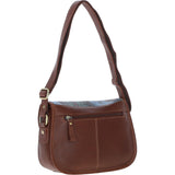 Elegant Ashwood Leather & Harris Tweed® Cloth Crossbody Bag Tan/Mcload: TW-27-02-TM