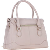 Premium Leather Shoulder Bag with Detachable Crossbody Strap Beige: Y-56