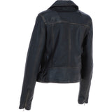 Women’s Genuine Leather Slim Fit Biker Jacket Black Ruboff: Caro