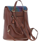 Ashwood Leather & Harris Tweed® Cloth Compact Backpack Tan/Purple: TW-65-13-TP