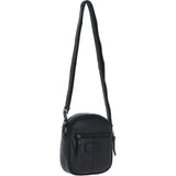 Ashwood Leather Women’s Round Buckle Crossbody Bag Black: S-30