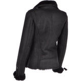 Womens Luxury Shearling Jacket Black/ Blk: P-47