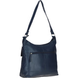 Chic Leather Shoulder Bag & Secure Zip Closure Navy: Antrim