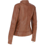 Leather Biker Jacket Tan: N-12