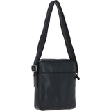 Real Leather Messenger Bag Black: LISBON