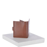 Vegetable Tanned Flip Side 6 card, ID & Coins Dual Bill fold Tab Leather Wallet Tan : 1246-VT