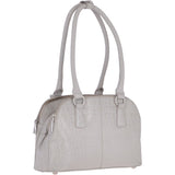 Crocodile Print Long Handled Three Section Tote Bag Grey Croc – 62730