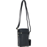 Leather Crossbody Smartphone Bag Black: K-41
